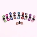 Lot de 10 mini pinces à cheveux fleurs avec strass aux couleurs assorties - Coloré