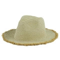 Classic wide brim straw sun hat with frayed edges for outdoor travel and beach wear - Plain / Plain Beige