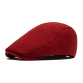 Berretto classico rosso scuro in misto lana con cuciture dettagliate per uomo e donna - Regolabile / Rosso