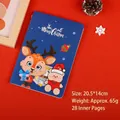 Blue A5 Christmas notebook with reindeer and teddy bear, includes 28 lined pages - Christmas Deer - Blue / 28 Sheets/1 Book