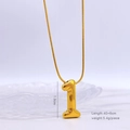 Collier minimaliste doré avec pendentif chiffre 1, hauteur 1,9 cm et chaîne de 46 cm - Chiffre 1