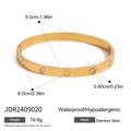 Bracciale a cuore in acciaio inossidabile dorato, impermeabile e anallergico per donna - Bracciale Rigido con Vite a Cuore / Oro