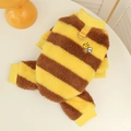 Dettaglio del costume da ape in pile per animali con strisce gialle e anello a D - S (Torace 35cm) / Stile Tuta a Quattro Zampe