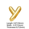 Detailed view of lowercase letter y gold charm with 16mm height and 13mm width dimensions - Gold Y