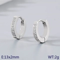 Créoles en acier inoxydable argenté avec cristaux clairs mesurant 13x2mm et 2g - Style 2 Couleur Acier (KE118283-TGD)