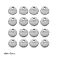 6mm silver stainless steel round tag DIY charm with S.Steel engraving for jewelry making - 6mm Engraved S.STEE / Steel