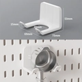 White shelf bracket for pegboard storage rack showing specific size dimensions and design - Large ABS Coffee Portafilter Holder - White