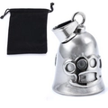 Punk style silver knuckle duster motorcycle guardian bell with black velvet pouch - Steel Color (Bell + Velvet Bag) GBK-005