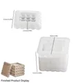 Moule en silicone pour bougies bulles et pots en résine pour créations DIY artisanat - Boîte de Rangement Carrée à Bulles / Blanc