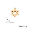 Golden stainless steel star of David charm with 8.7x11.2mm dimensions and 0.3g weight - Hexagram / Gold