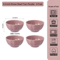 Set of 4 taro purple ceramic pumpkin pattern rice bowls 11.6cm 350ml microwave safe - Set of 4 / Taro Purple