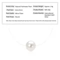8-9mm natural freshwater pearl pendant on invisible fishing line with S925 silver clasp - Mermaid Tears - Pearl Style