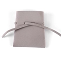 Light purple-grey faux suede jewelry pouch with drawstring closure for rings - Drawstring Style / Gray
