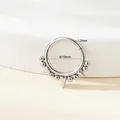 Detailed view of silver punk spike ring jewelry with 1.2mm wire and 8/10mm diameter size - 3 Spikes 8 Balls 1.2*8mm / Steel
