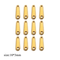Set of 12 golden stainless steel teardrop jewelry tags for DIY bracelets 10x3mm size - Blank Teardrop / Gold
