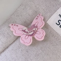 Pince à cheveux papillon rose avec cœur LOVE et strass roses étincelants - Rose