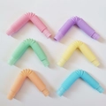 Set of six colorful plastic stretch tubes in pink, purple, green, yellow, orange and blue - Macaron Mixed Colors / 17mm Diameter