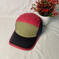 Detailed top view of a 5-panel baseball cap featuring red, green, and black patchwork - Adjustable (55-59cm) / Black Style 1
