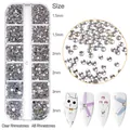 Set strass AB per nail art con cristalli chiari in scatola 12 griglie 1.5mm-3mm - Strass Trasparenti e AB Aurora (12G-221)