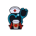 Nurse hat and stethoscope silicone beads for DIY nursing themed medical accessories - Stethoscope Coffee