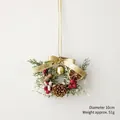 Mini ghirlanda di Natale con pigne, bacche rosse e cannella, diametro 10 cm - Ghirlanda con Campanello 10CM E (Senza Suono)