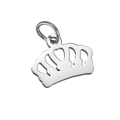 Pendentif couronne en argent poli avec finition métallique lisse pour bijoux - Argent-Couronne