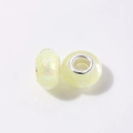 Light yellow resin faceted bead with large silver metal core for DIY bracelets - Yellow
