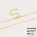 Collar de cobre chapado en oro 18k cadena de semilla de melón 45cm con cierre de langosta - Cadena de Semilla de Melón (Dorado)