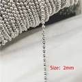 2mm silver stainless steel ball bead chain for DIY jewelry making 2 meters length - Ball Chain (H1900) / 2mm (2 Meters/Pack) / Steel