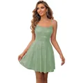 Sparkly mint green sequin mini dress with slim straps for cocktail party and birthdays - US size 2 / Tops / Mint Green