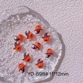 Macro detail of Halloween pumpkin resin charms with witch hats on a glass tray - YD-698# Orange Wizard Hat
