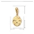 Größenparameter des goldenen Edelstahl-Anhängers mit 28mm Länge und 1,3g Gewicht - Unregelmäßige Textur-YF038