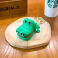 Portachiavi giocattolo a forma di coccodrillo verde su base in legno per bimbi - Coccodrillo Verde