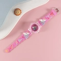 Pink cartoon quartz watch for kids featuring a unicorn silicone strap and clear case - Unicorn 2 / Rose Red