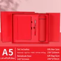 A5 Notebook + Pen + Vacuum Cup Gift Set Red