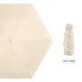 Portable mini sun umbrella in sycamore beige with gold heart print and ball handle - Beige (Plain Mini)