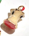 Creative gold finish apple core pendant with red enamel coating for DIY jewelry making - Apple Core