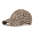 Men's leopard print corduroy baseball cap with high-quality cotton twill pattern - Adjustable / Small Leopard Light Khaki