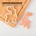 Christmas reindeer cookie cutter mold set with detailed embossed plastic stamp - Reindeer - Cutter