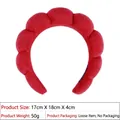 Thick red braided sponge headband with puff cloud design for volumizing hairstyles - Towel Cloth Wavy Headband (8#) / Red