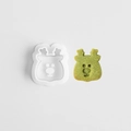 3D Reindeer Christmas cookie cutter set with press mold and green baked biscuit - E0856-Reindeer