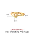 925 silver oval ring base with antique gold finish and hollow weave for 3x5mm stones - 3x5mm / Antique Gold