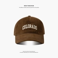 Vintage coffee brown cotton baseball cap featuring white Colorado embroidery on front - 62cm (Fits 60-65cm) / Large Circumference COLO-Coffee