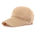 Hellbeige Strick-Mesh-Baseballkappe für Sommersonnenschutz mit atmungsaktiver Struktur - Einheitsgröße Verstellbar / Hellrosa