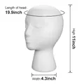 Female flocked mannequin head in light grey, 19.9-inch circumference for hat display - Foam Mannequin Head (YCSM002) / OPP Bag Packaging / White