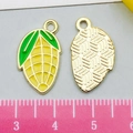 Ciondolo a forma di mais smaltato dorato per creazione gioielli fai da te 2.5cm - 1 Pezzo Mais Giallo 20x12mm