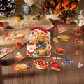 Pegatinas navideñas vintage con detalles dorados para scrapbooking y manualidades DIY - Banquete de Navidad