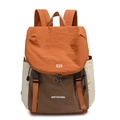 Farbblock Canvas Rucksack für Damen, Freizeittasche mit mehreren Fächern für Alltag und Schule. - Orange