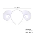 White plush ram horn headband for kids cosplay accessories with soft textured finish - White Sheep Ears