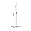 304 stainless steel dinner knife with white bamboo handle, length 21.6cm and weight 41.1g - White Dinner Knife